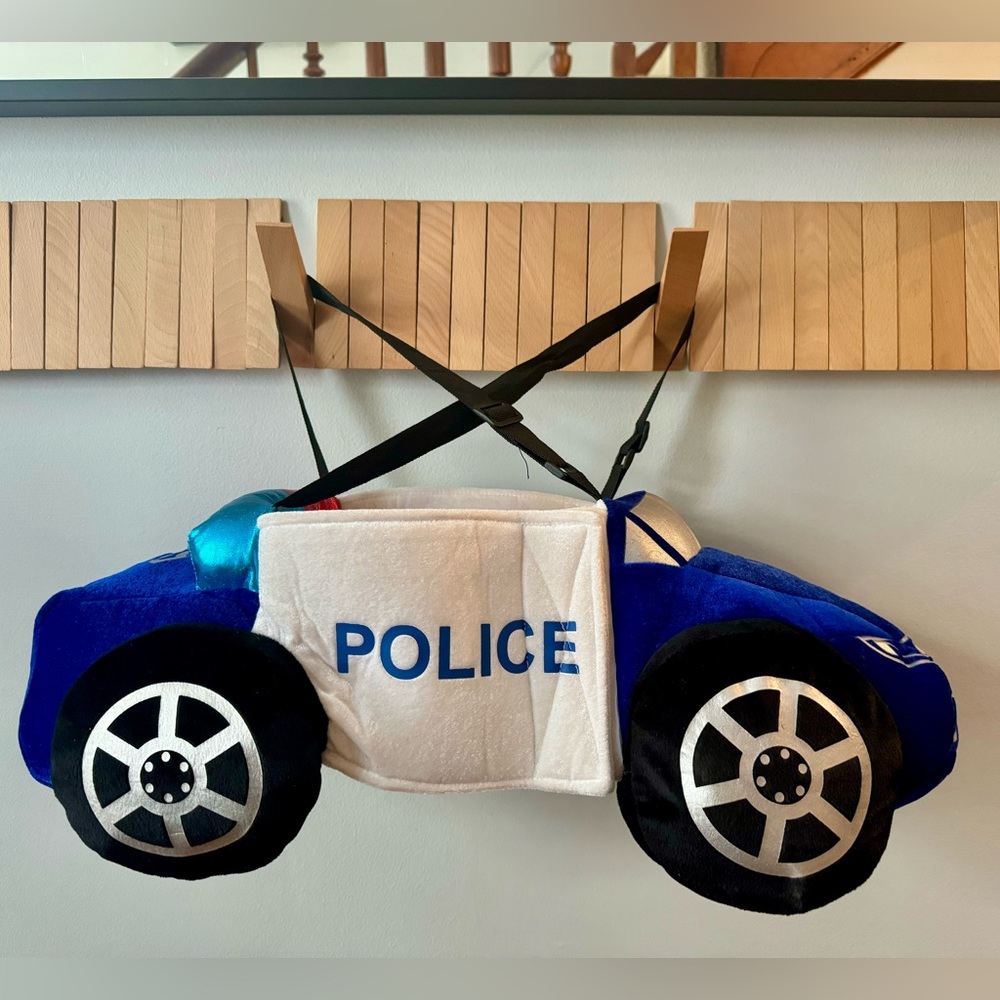 Plush Wearable Police Car Costume with Hat and Vest